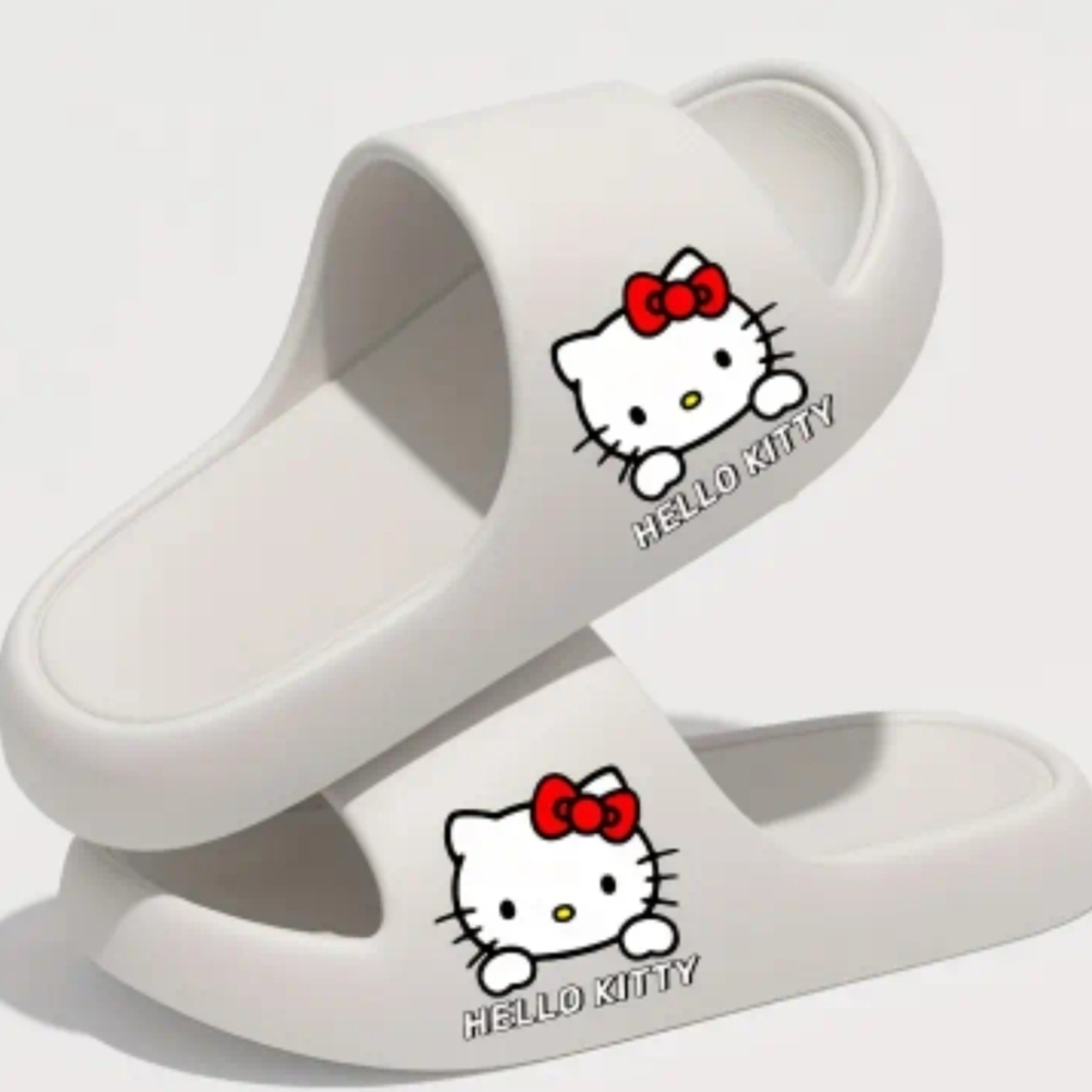 Hello Kitty Kids White Slippers